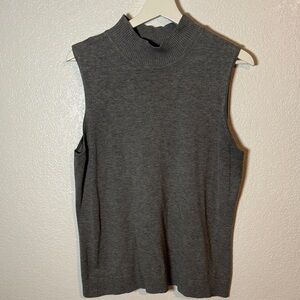 Christopher & Banks Gray Minimalist Mockneck Sleeveless Knit Top Size XL